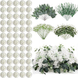 180 Pack Mixed Artificial Flowers & Eucalyptus for DIY Bouquets & Decor Hydrangea