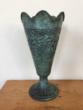 Vintage Antique Style Metal Garden Decor Plant Holder Vase Floral Grapes 13.75