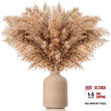 33pcs Pampas Grass Decor-Natural Dried Fluffy Brown Pompas 17inch 33pcs-Brown Pampas Grass
