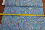 26" Long, Pink, Blue & Green Floral Cotton Batik, Indonesia, Hoffman, V994 Flowering Plants