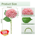 Cherica 3pc Pink Real Touch Hydrangea Artificial Flowers with Stems Hydrangea
