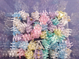 Vtg 10 Qty Glitter Flower Hair Small Clips Assorted Colors Daisy Style *12-1 Daisies