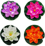 Floating Pond Decor Water Lily/Lotus Foam Flower, Small (Set of 4) Lily