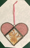 Vintage Pressed Dried Flowers in Glass Heart Suncatcher Dried Flower