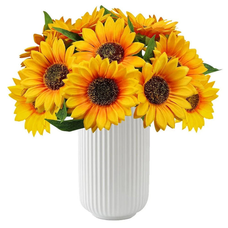 Joyerace12PCS Artificial Sunflower Flowers, Single Stem Silk Fake Sunflowers ... Sunflower