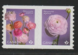 Canada #3374iii, Ranunculus, Flowers, Se-tenant Pair, Die Cut Coils, MNH 2023 Ranunculus