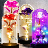 Eternal Galaxy Rose In Glass Dome LED Light Forever Gift Flower Valentine's Day Roses