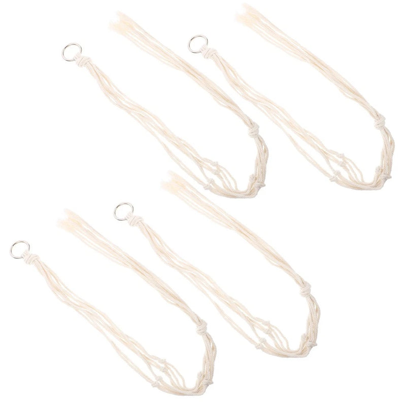 4 Pcs Garden Plant Display Flower Pot Hanging Basket Pots Holder Macrame Hanger Garden Plants
