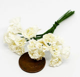 Dolls House White Paper Carnation Flowers Bunch of 20 1:12 Scale Garden tumdee Carnation