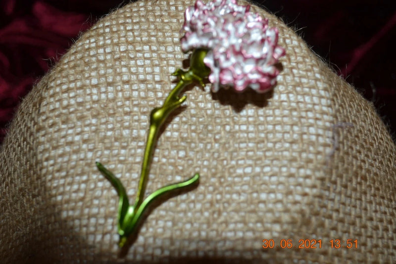 Vintage-Look flower Pink Carnation gold tone Brooch &/or Pendant 3Ó (#118) Carnation