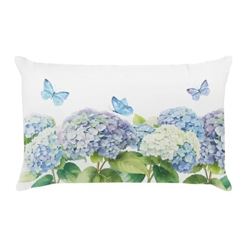 Spring Throw Pillow Covers 12_20 in Pillow Cover Blue Flower Decor Hydrangea Hydrangea