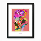Carnation (Dianthus) 1 Neon Flower  Framed Wall Art Poster Canvas Print Picture Carnation