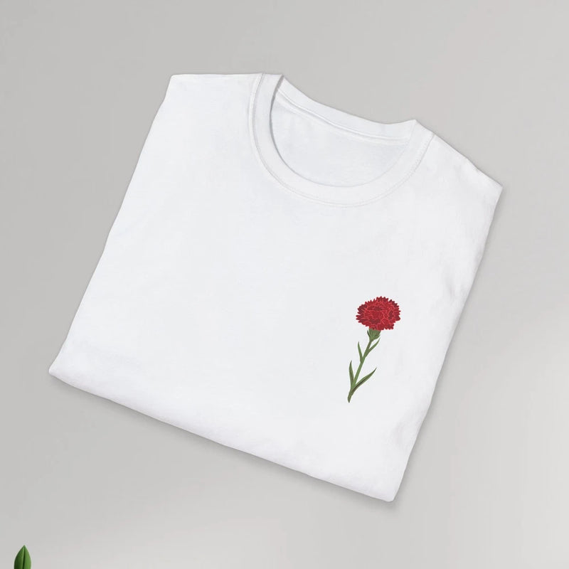 Red Carnation Ohio State Flower T-Shirt, Unisex Tee, Ohio Floral Shirt Carnation