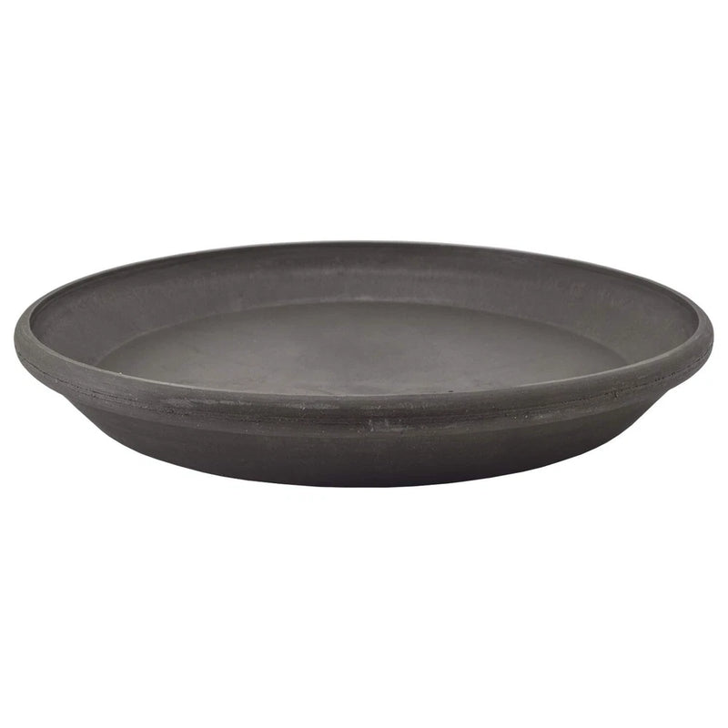 10-inch dark charcoal plant saucer, shallow round bowl for garden pots