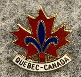 Fleur De Lis Flower Quebec Maple Leaf French Lily Enamel Canada QC Hat Lapel Pin Lily