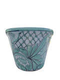 Rare Flower Pot Mexican Garden Drain Hole Ceramic Planter Handmade Multicolor Garden Plants