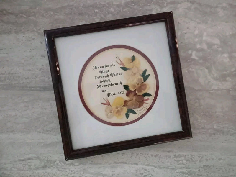 Original Dried/Pressed Flower (Pansies) Framed & Matted Art, Jeanette... Dried Flower