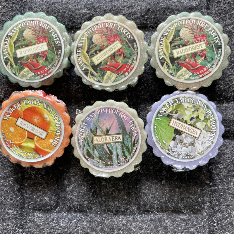 Yankee Candle VTG WAX POTPOURRI TART Rainforest Hydrangea Aloe Vera Juicy Orange Hydrangea