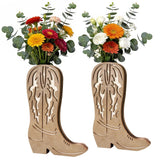 Cowboy Boot Wall Planter Decor: Western Farmhouse Wooden Boots Wall Decor Cow... Pampas Grass