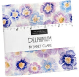 Delphinium Moda Charm Pack, 100% Cotton 5-inch Precut Fabric Squares (42 pcs) Flowering Plants