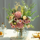 Artificial Flowers in Vase Fake Flowers Arrangement with Vase Silk Artificial... Hydrangea