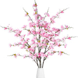 Artificial Cherry Blossom Flowers 4 Pcs Faux Cherry Blossom Stems Faux Silk C... Roses