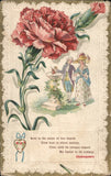 Flowers Red Carnation Flower with Couple by Sundial Shakespeare Quote Vintage Carnation