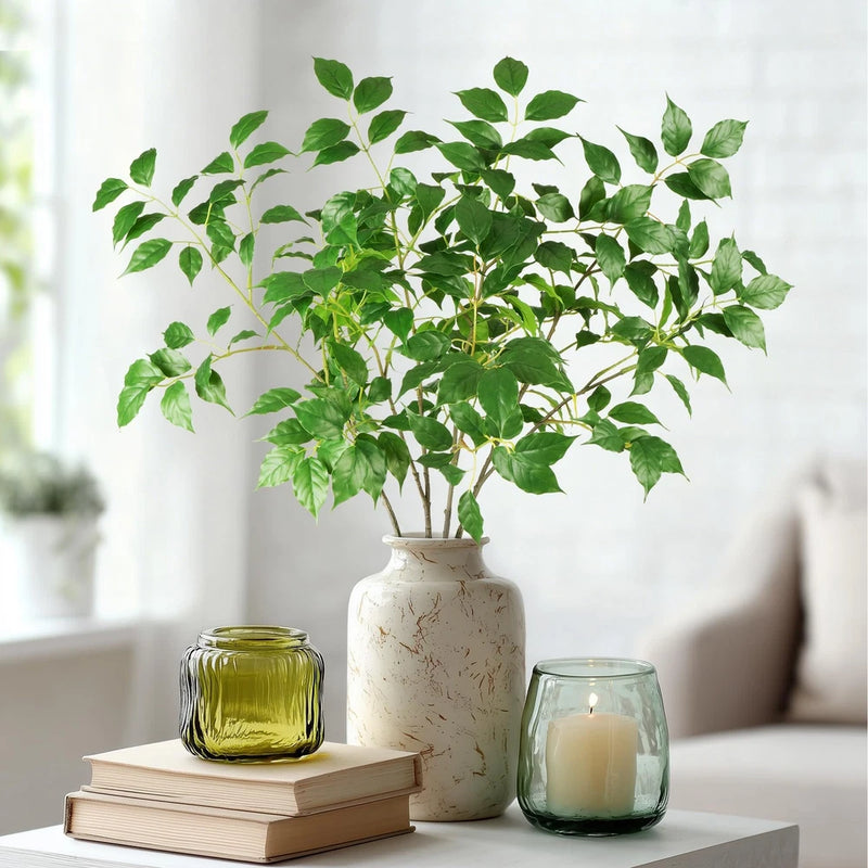 Fake Plants 4 PCS 31.5In Faux Eucalyptus Stems Artificial Greenery Stems Arti... Green Plant