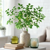 Fake Plants 4 PCS 31.5In Faux Eucalyptus Stems Artificial Greenery Stems Arti... Green Plant