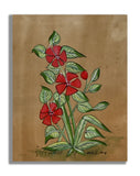 Red Lily Flower Handmade Miniature Floral Painting 6.5 x 5 in "PN9009" Lily