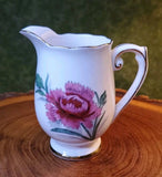 Vintage Roslyn CREAMER Fine Bone China Carnation Floral 3.5