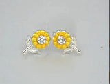 Sunflower crystal studs Sunflower