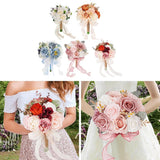 Wedding Bouquet for Bride Holding Flowers Artificial Flowers Lifelike Rose Bouquet