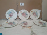 Lenox Butterfly Meadow Hydrangea 9" Accent Salad Plates Lunch Lot 6 Hydrangea