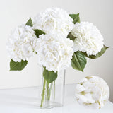 8Pcs Real Touch Hydrangea Artificial Flowers, 22.5'' White Full Latex Faux Hy... Hydrangea
