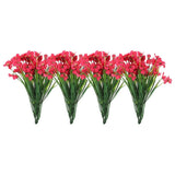 Artificial Flower Heads, Plastic Fake Plants Hydrangea Rose Red Faux 12Pcs Hydrangea