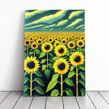 Sunflower Field Art Canvas Wall Art Print Framed Picture Home Decor Living Room Sunflower