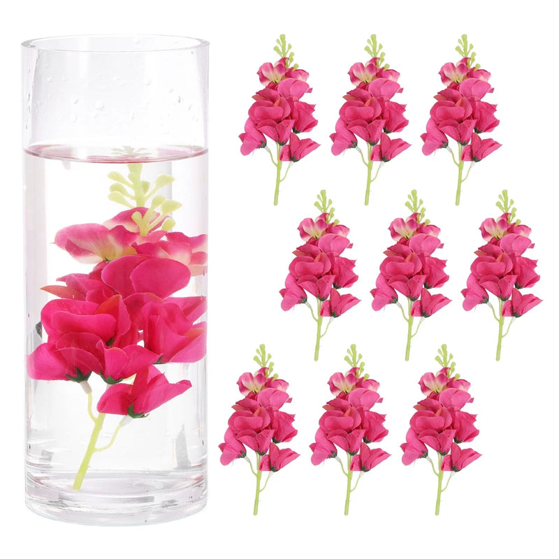 10 Pcs Floating Flowers for Centerpieces Artificial Hydrangea, Rose Red Hydrangea