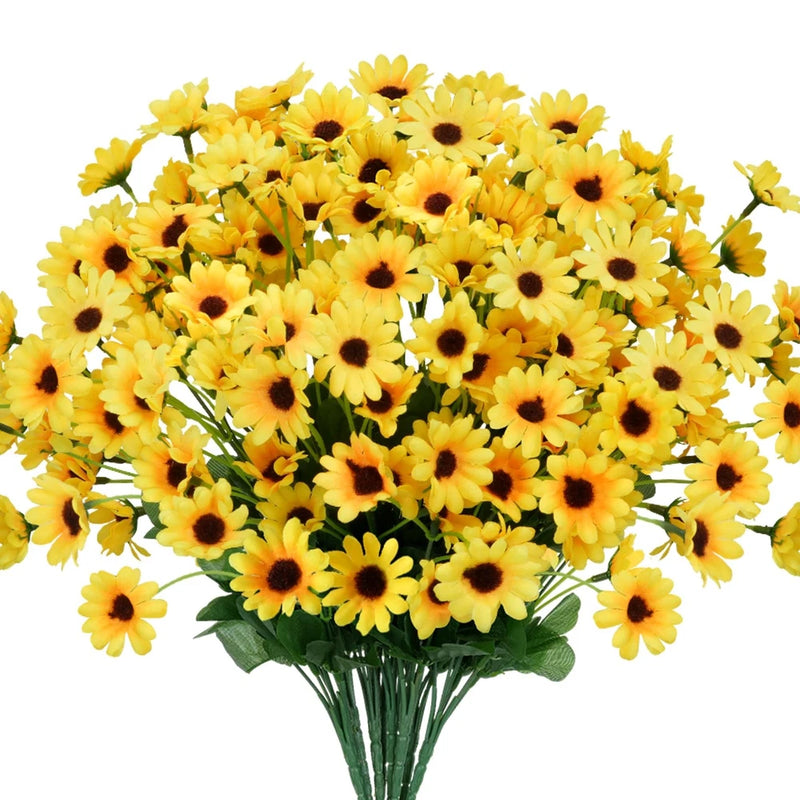 MHMJON 8 Bundles Sunflowers Artificial Flowers Silk Mini Sunflowers Fake Yell... Sunflower
