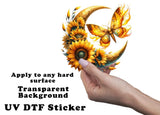 Sunflower Butterfly UV DTF Transparent Sticker / Decal Sunflower