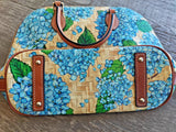 Dooney & Bourke Hydrangea Basketweave Zip  Zip Satchel Bag, limited edition. Hydrangea