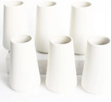 6 Pack White Ceramic Vases for Home Decor, 6 Inch Modern Centerpieces for Pampas Pampas Grass