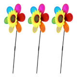 3Pcs Flower Pinwheels Spinners Sunflower Garden Decoration Garden Pinwheels Sunflower