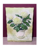 VINTAGE DANHUI NAI  3-D ART SCULPTURE WALL PLAQUE -YELLOWISH HYDRANGEA FLOWER Hydrangea