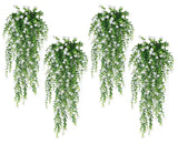 4pcs Fake Hanging Plants Realistic Artificial Outdoor Flowers Hanging Greener... Green Plant