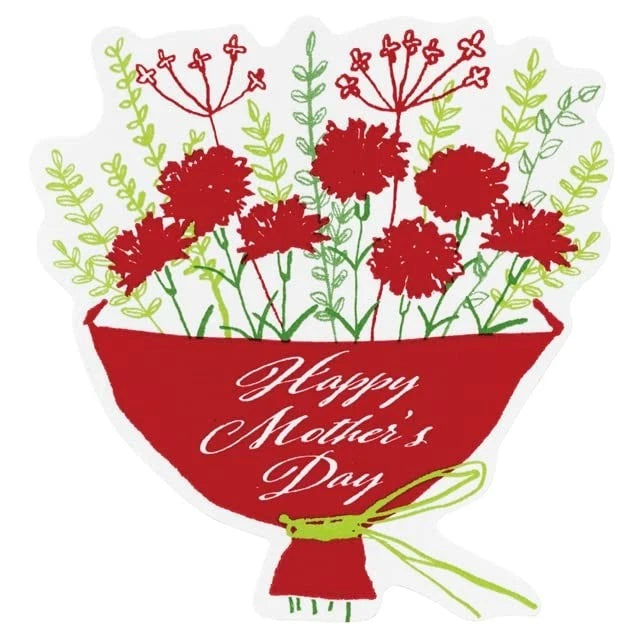 Mother's Day Carnation Bouquet Stickers Red 100pc MA-36S Carnation