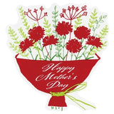 Mother's Day Carnation Bouquet Stickers Red 100pc MA-36S Carnation
