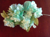 Vintage Millinery Flower Hydrangea Cluster of Six bunches of 1" Blooms Green UD Hydrangea