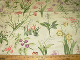 3 6/8 YDS P KAUFMANN BOTANICAL FLORAL COTTON DRAPERY UPHOLSTERY FABRIC FOR LESS Flowering Plants