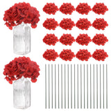 40-Pack Silk Hydrangea Flowers for Home Decor [Bright Red Black] Hydrangea
